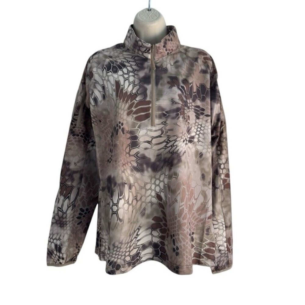 Kryptek Women's Sz L Thea Highlander 1/2 Zip Camo Long Sleeve Shirt